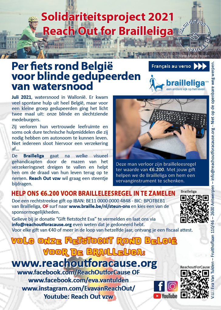 Flyer Reach Out for Brailleliga